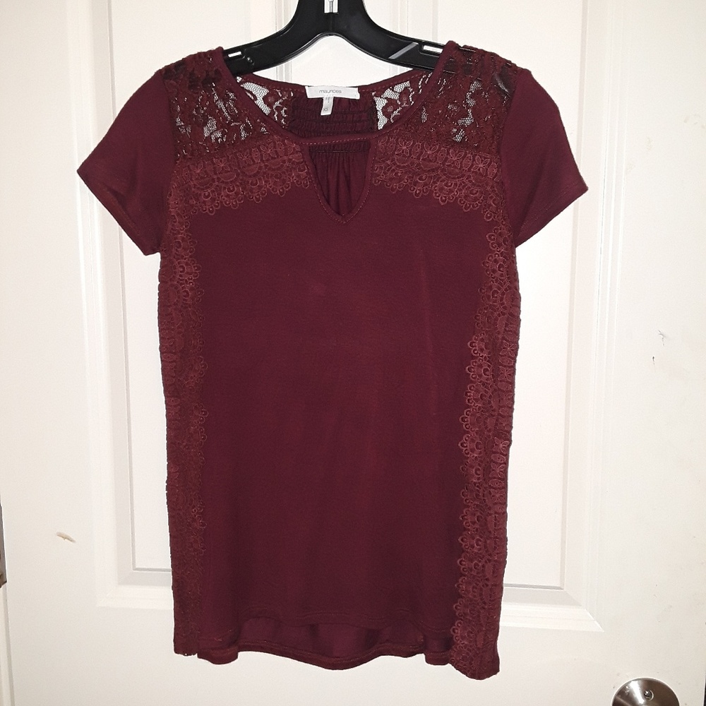 Maroon Lace Top